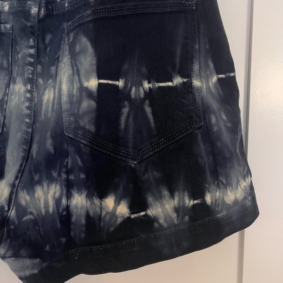 Ulla Johnson Ares Indigo Tie Dye High Waisted Jean Shorts Sz 10 - Picture 6 of 8